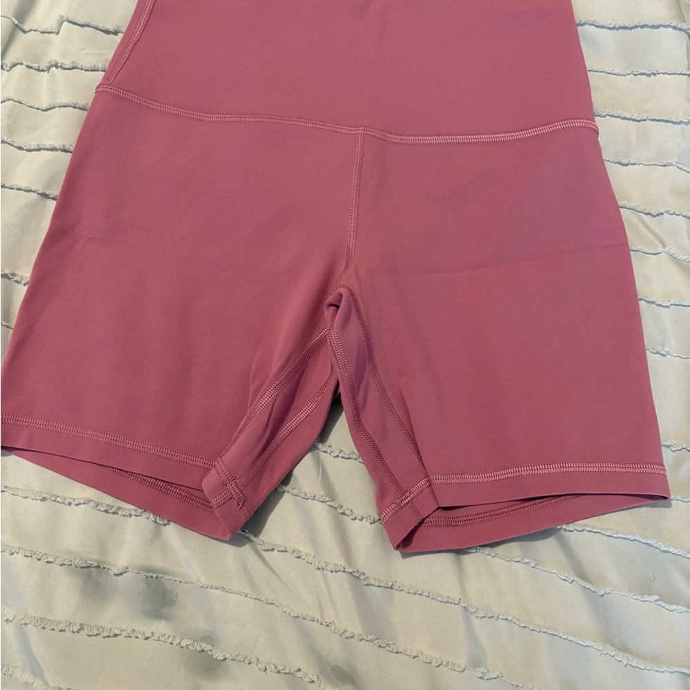 Lululemon Athletica Pink Bike Shorts High-Waisted Performance
